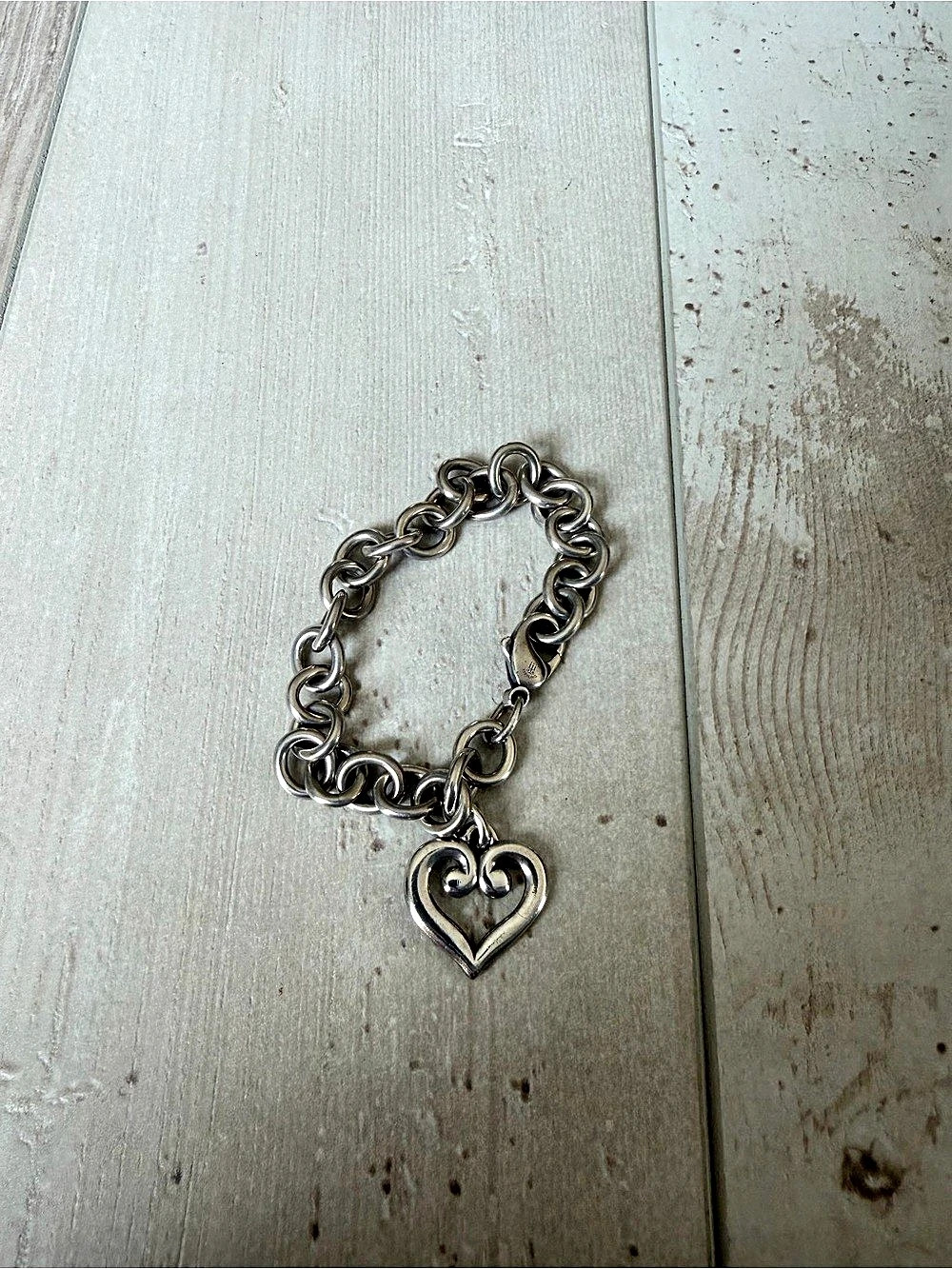 James Avery Scroll Heart Charm Bracelet